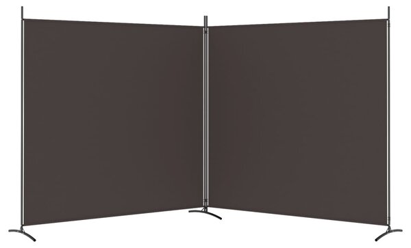 2 paneles barna szövet paraván 348x180 cm