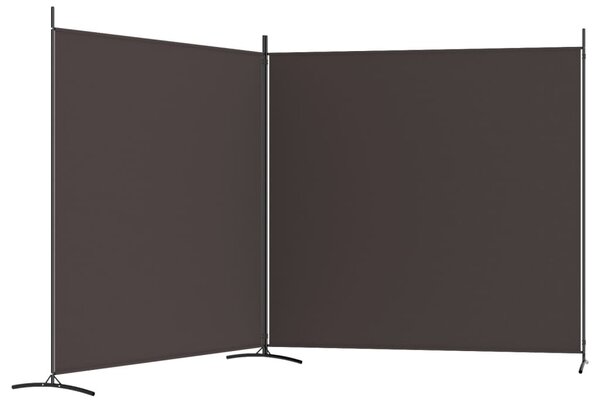 2 paneles barna szövet paraván 348x180 cm