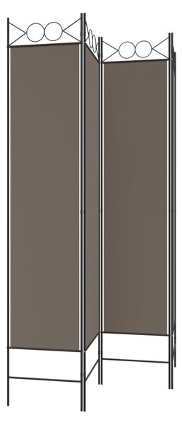 4 paneles antracitszürke szövet térelválasztó 160 x 200 cm