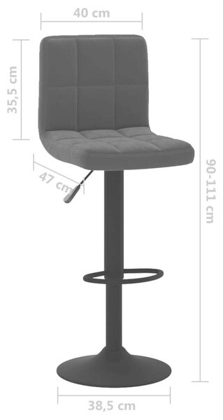 VidaXL Bársony Bárszék - 2 db - Fekete