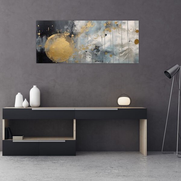 Kép - Absztrakció arany golyóval (120x50 cm)