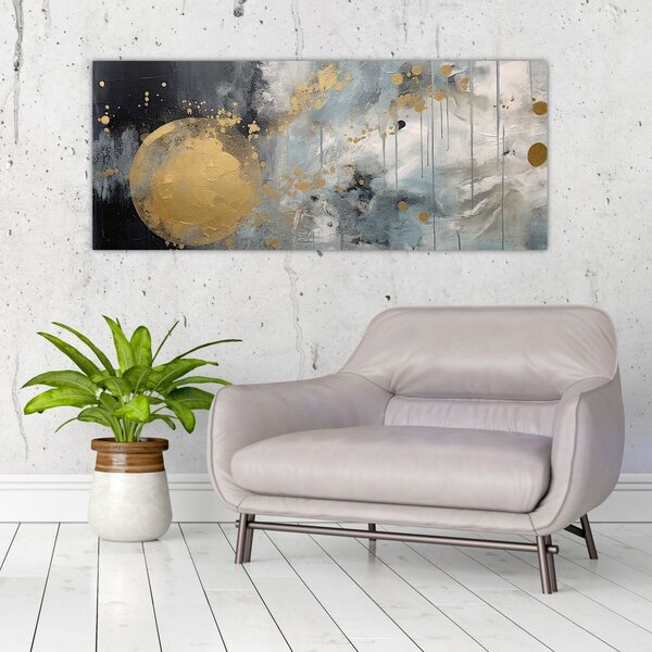 Kép - Absztrakció arany golyóval (120x50 cm)