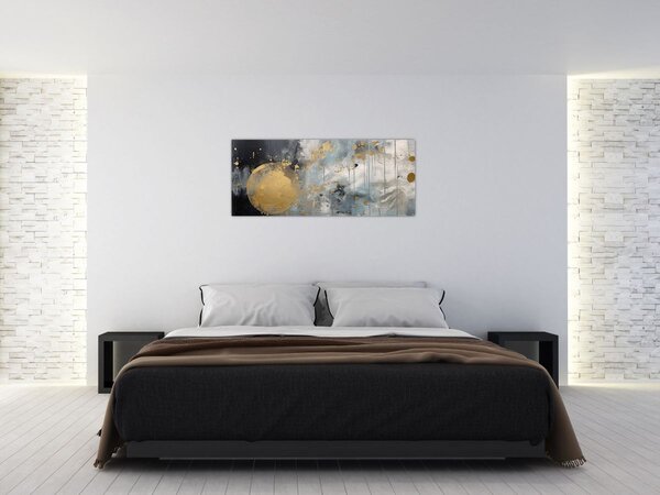 Kép - Absztrakció arany golyóval (120x50 cm)