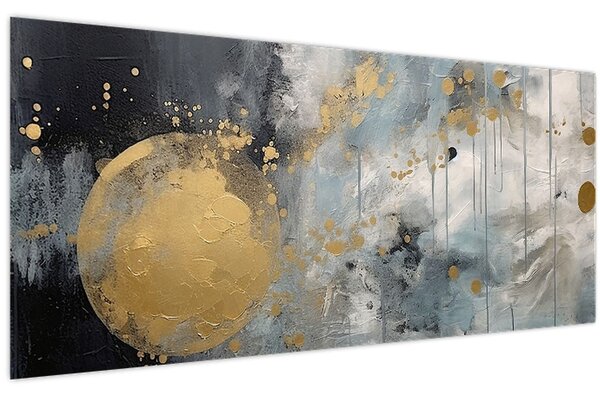 Kép - Absztrakció arany golyóval (120x50 cm)