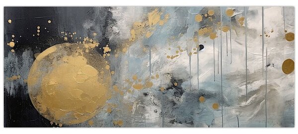 Kép - Absztrakció arany golyóval (120x50 cm)