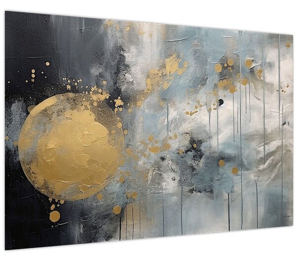 Kép - Absztrakció arany golyóval (90x60 cm)