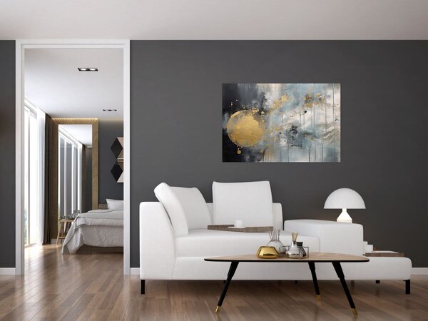 Kép - Absztrakció arany golyóval (90x60 cm)