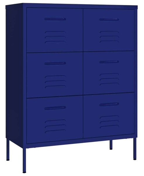 VidaXL tengerészkék acél fiókos szekrény 80 x 35 x 101,5 cm