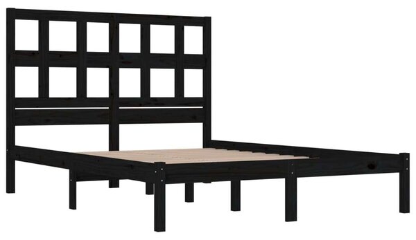 VidaXL Fekete Fenyőfa Ágykeret - 200x200 cm