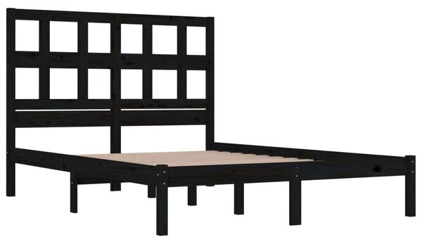 VidaXL Fekete Fenyőfa Ágykeret - 200x200 cm