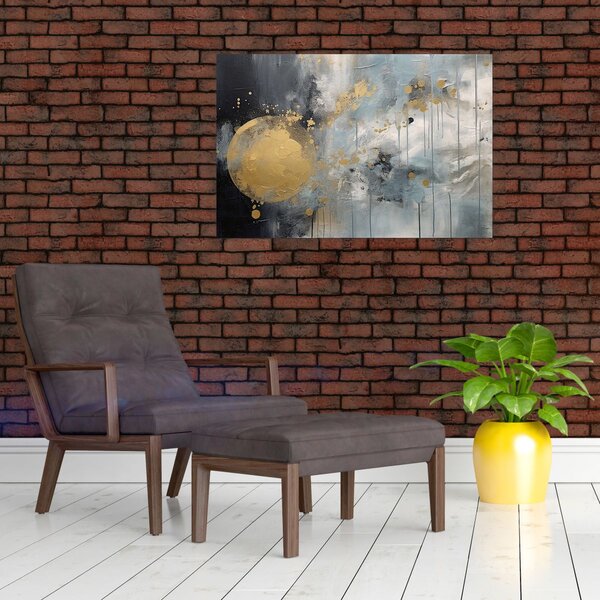 Kép - Absztrakció arany golyóval (90x60 cm)