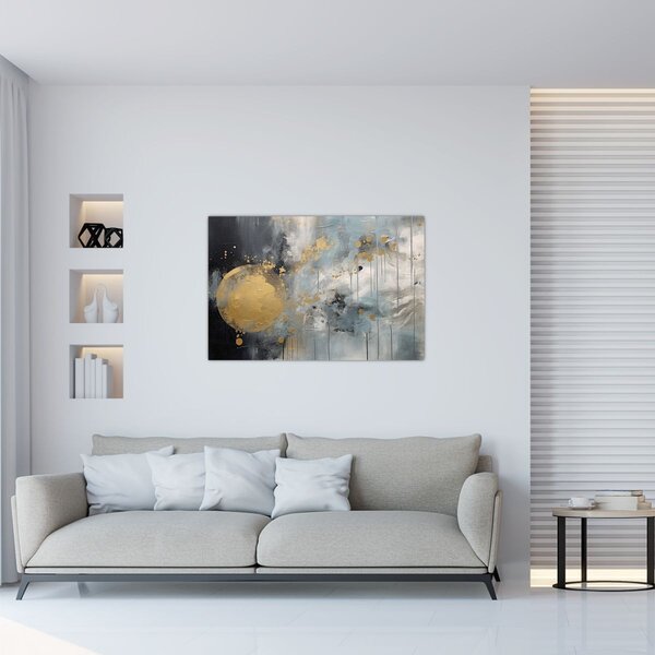 Kép - Absztrakció arany golyóval (90x60 cm)