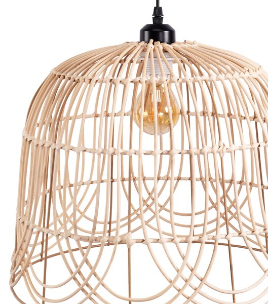 Toolight Toollight Boho, mennyezeti lámpa 40cm 1xE27 APP1352-1CP, fekete-natúr barna, OSW-05765