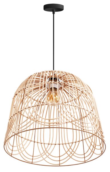 Toolight Toollight Boho, mennyezeti lámpa 40cm 1xE27 APP1352-1CP, fekete-natúr barna, OSW-05765
