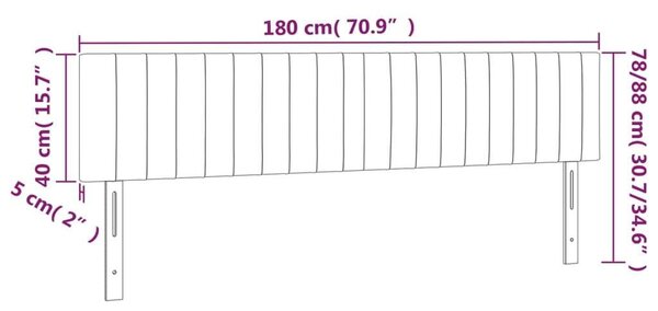 VidaXL Bársony Ágyfejtámla - Sötétzöld - 180cm