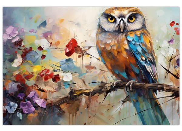 Kép - Festett bagoly (90x60 cm)