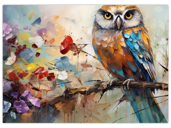 Kép - Festett bagoly (70x50 cm)