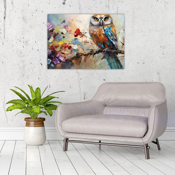 Kép - Festett bagoly (70x50 cm)