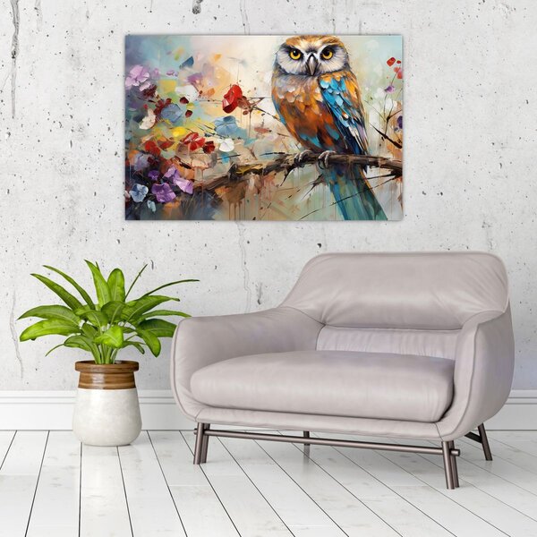 Kép - Festett bagoly (90x60 cm)