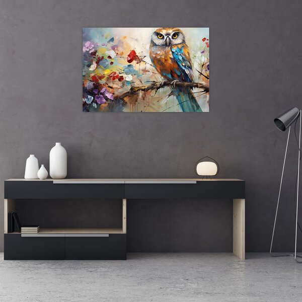 Kép - Festett bagoly (90x60 cm)