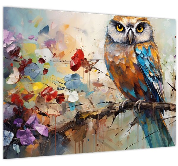 Kép - Festett bagoly (70x50 cm)