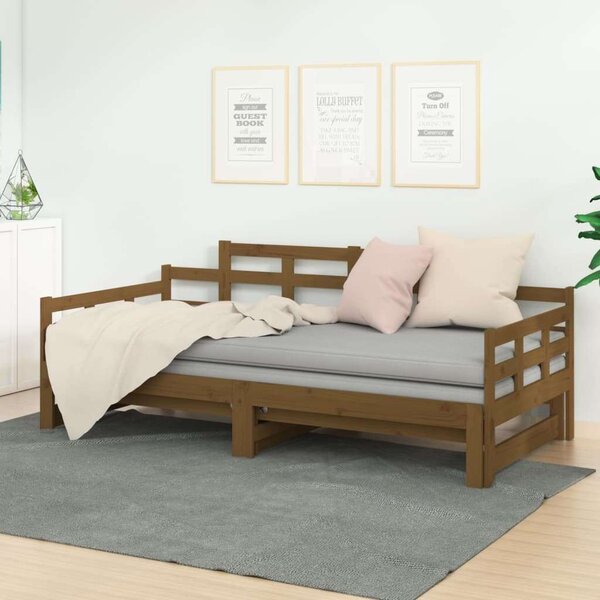 VidaXL Fenyőfa Kihúzható Kanapéágy - 181x193,5 cm
