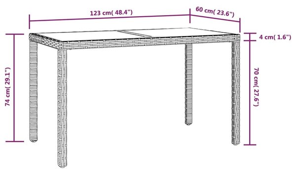 3 részes szürke polyrattan kerti étkezőgarnitúra párnákkal