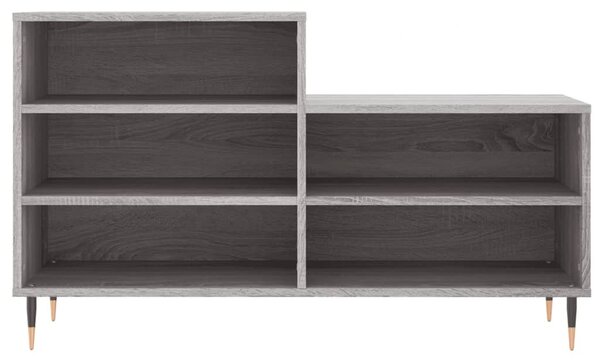 Szürke sonoma színű szerelt fa cipősszekrény 102x36x60 cm