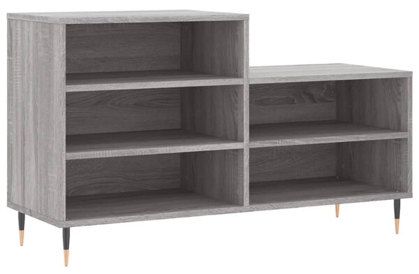 Szürke sonoma színű szerelt fa cipősszekrény 102x36x60 cm
