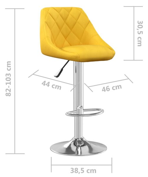 2 db mustársárga bársony bárszék