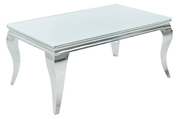 Dohányzóasztal BARROCK 100 cm - ezüst, fehér