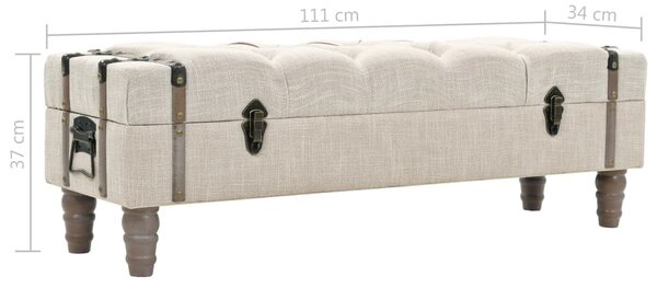 Tömör fa és acél tárolópad 111 x 34 x 37 cm