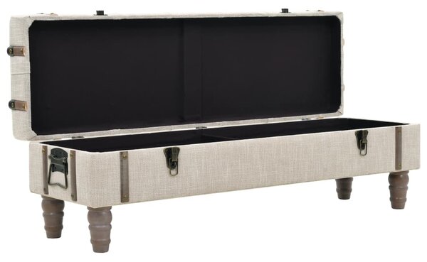 Tömör fa és acél tárolópad 111 x 34 x 37 cm