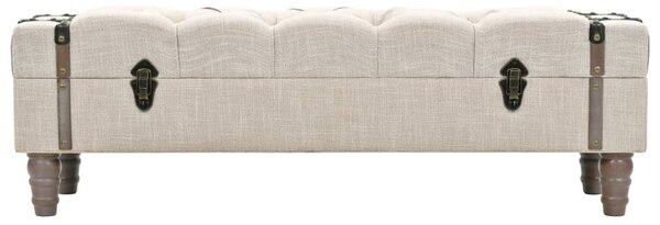 Tömör fa és acél tárolópad 111 x 34 x 37 cm