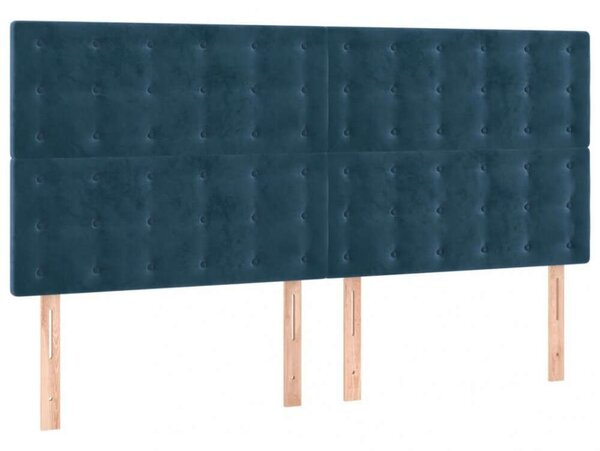 VidaXL sötétkék bársony LED-es fejtámla 180x5x118/128 cm