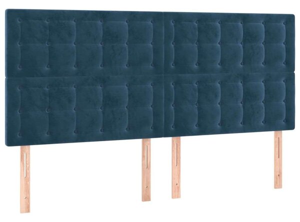 VidaXL sötétkék bársony LED-es fejtámla 180x5x118/128 cm