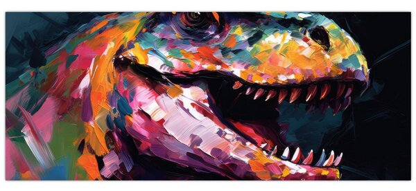 Kép - Dinoszaurusz, festészet (120x50 cm)