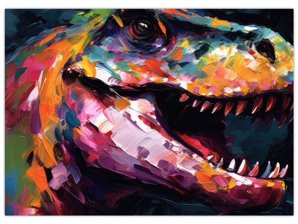 Kép - Dinoszaurusz, festészet (70x50 cm)