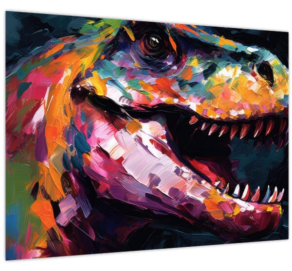 Kép - Dinoszaurusz, festészet (70x50 cm)