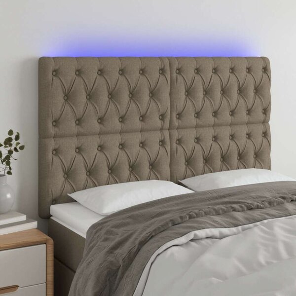 VidaXL tópszínű szövet LED-es fejtámla 160x7x118/128 cm