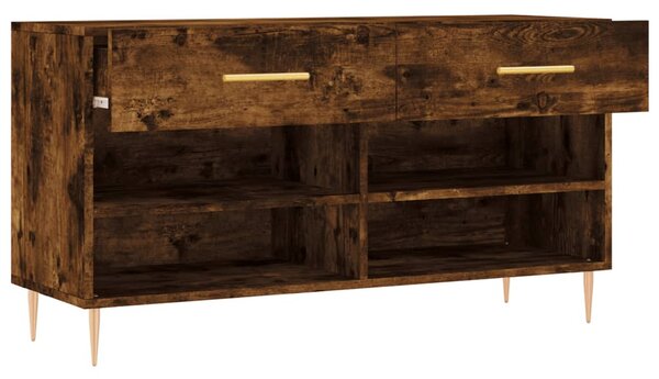 Füstös tölgy színű szerelt fa cipőpolc 102x35x55 cm