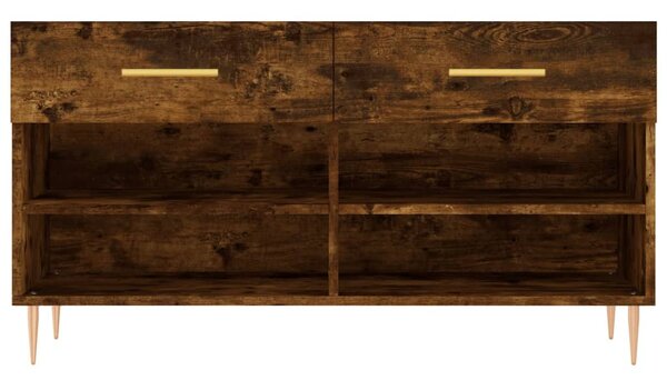 Füstös tölgy színű szerelt fa cipőpolc 102x35x55 cm