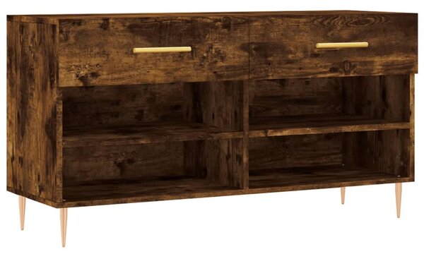 Füstös tölgy színű szerelt fa cipőpolc 102x35x55 cm