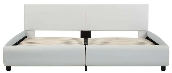 VidaXL fehér LED-es műbőr ágykeret 180 x 200 cm