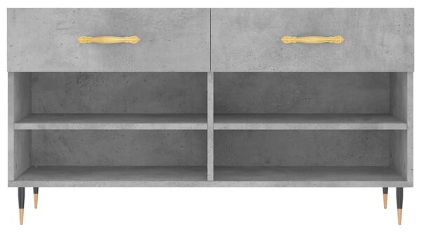 Betonszürke szerelt fa cipőpolc 102 x 35 x 55 cm