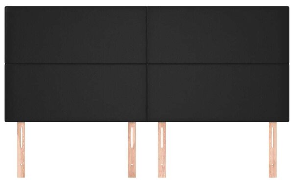 VidaXL Fekete Műbőr Fejtámla Szett - 4 db - 100x5x78/88 cm