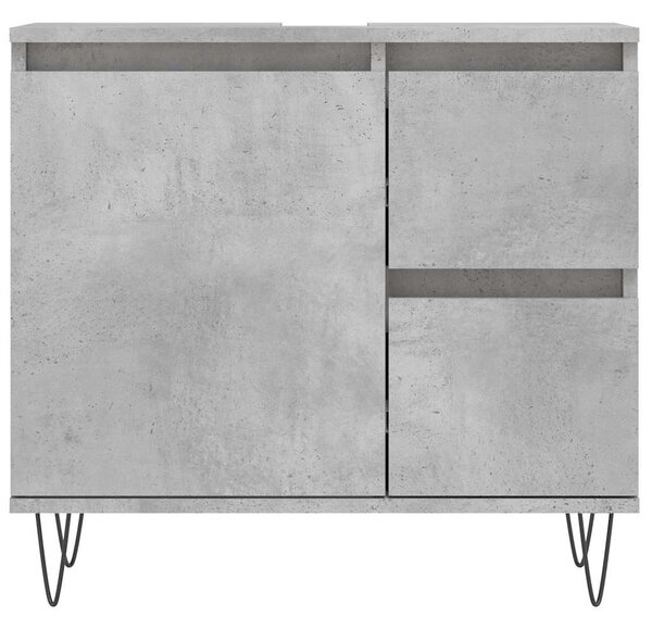 Betonszürke szerelt fa fürdőszobaszekrény 65 x 33 x 60 cm