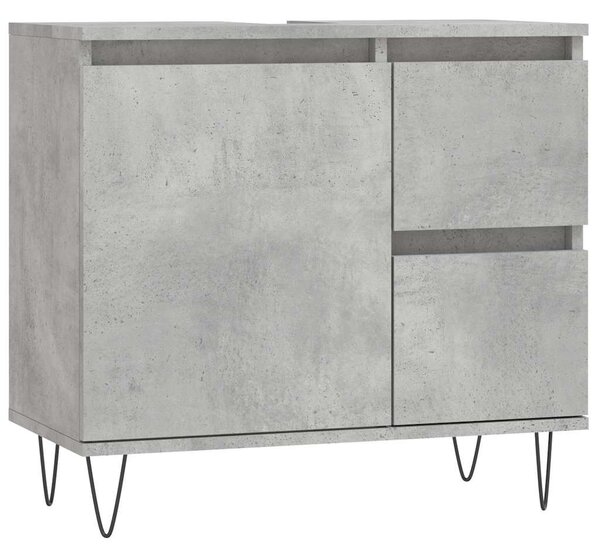 Betonszürke szerelt fa fürdőszobaszekrény 65 x 33 x 60 cm