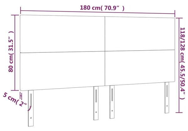 VidaXL Fekete Műbőr Fejtámla Szett - 4 db - 100x5x78/88 cm