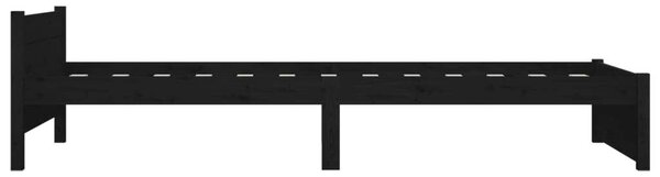 VidaXL fekete tömör fa ágykeret 90x200 cm
